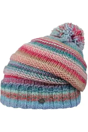 Lierys Bommelmütze (1-St) Damenmütze mit Umschlag, Made in Germany blau|rosa