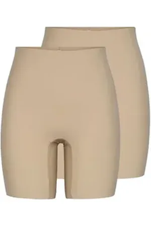 Pieces® Leggings PCNamee (2-tlg) Plain/ohne Details beige M/L