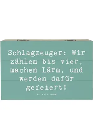 Mr. & Mrs. Panda Dekokiste 19 x 12 cm Spruch Schlagzeuger Stolz - Meeresbrise - Geschenk, musika (1 St) blau