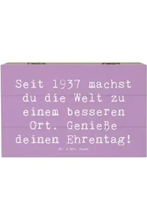 Mr. & Mrs. Panda Dekokiste 19 x 12 cm Spruch 1937 Geburtstag - Lavendeltraum - Geschenk, Geburts (1 St) lila