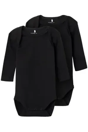 NAME IT Langarmbody NBNBODY 2P LS SOLID BLACK NOOS (Set, 2-tlg) schwarz 86