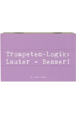 Mr. & Mrs. Panda Dekokiste 19 x 12 cm Spruch Trompeten Weisheit - Lavendeltraum - Geschenk, Laut (1 St) lila