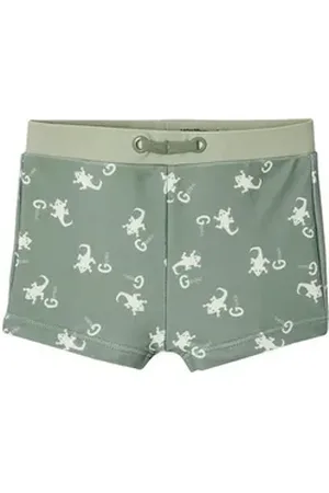 Vertbaudet Badehose Jungen Baby Badehose mit Gecko-Print grün 74