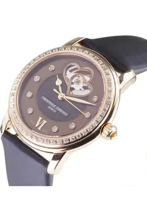 Frederique Constant Automatikuhr Damen Uhr Double Heart Beat Diamonds FC-310CDHB2PD4 Double Heart Beat, Diamantbesatz Full Cut, VS, Wesselton 56 Stück 0,82 Karat