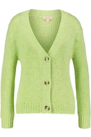 Kate Storm Cardigan Damen Strickjacke aus Bändchengarn (1-tlg) gelb L