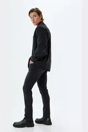 Koton Slim-fit-Jeans Normale Leibhöhe Slim grau 31/30