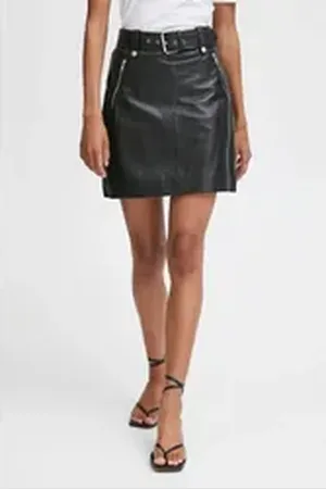 B YOUNG Lederrock BYDENNO SKIRT - kurzer Rock in Leder-Optik schwarz 40