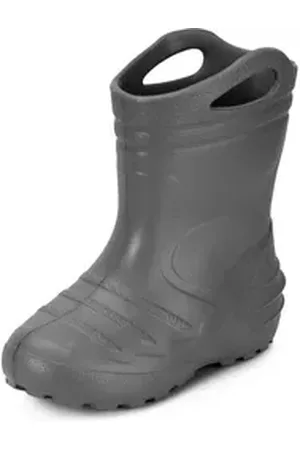 Ladeheid Federleichte Regenschuhe Kinder mit Griffen KL051 Gummistiefel mit herausnehmbare Einlegesohle grau 34 EU