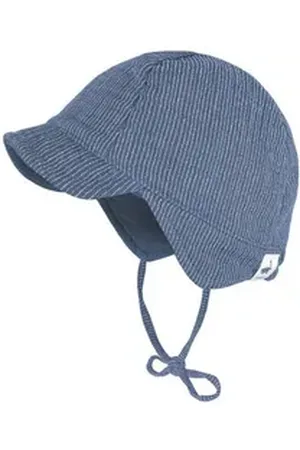 maximo Ballonmütze ® Baby Jungen Sonnenhut mit Schirm Musselin blau 43