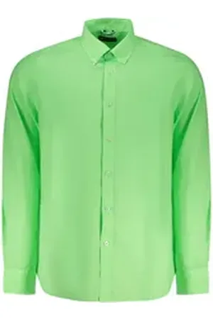 North Sails Langarmhemd Grünes Herren Langarmhemd mit Button-Down-Kragen und Logo XL