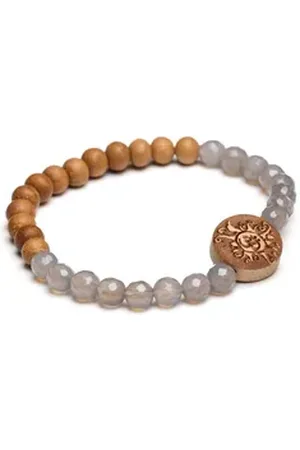 YOGISTAR Armband Handala - Achat facettiert, Sandelholz 6 mm (Standard, 1-tlg) beige|braun
