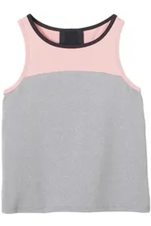 Vertbaudet Trägertop Mädchen Sport-Top grau|rosa 92/98