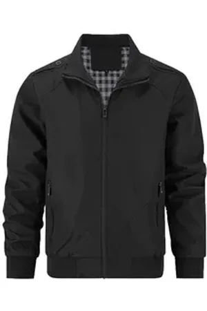 Allthemen Bomberjacke Leichte Übergangsjacke mit 2 Reißverschlusstaschen schwarz S