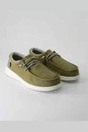 FUSION Jack stone washed canvas Slipper grün 43 EU
