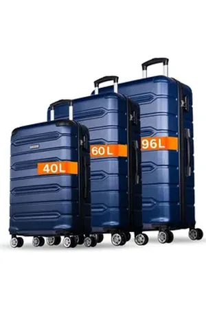Nowi Hartschalen-Trolley Koffer Hartschalenkoffer mit Zahlenschloss & 8 Rollen Trolley, Zahlenschloss blau 204 cm
