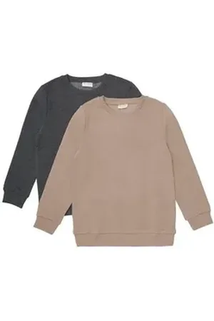 Minymo Rundhalspullover MISweatshirt Boys (2-pack) - 6057 (2er-Pack) Klassisches Sweatshirt beige 110