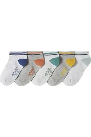 Vertbaudet Socken 5er-Pack Jungen Kurzsocken BASICS grau 27/30