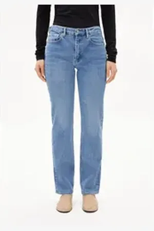 Armedangels Straight-Jeans CARENAA Damen (Comfort-Stretch, 1-tlg., Slim Fit) capri blau 26/30