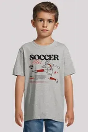 F4NT4STIC T-Shirt Soccer Vibes Sport Fan Premium Qualität grau 134/140