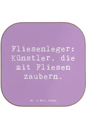 Mr. & Mrs. Panda Getränkeuntersetzer Fliesenleger: Künstler, die mit Fliesen zaubern. - Lavendeltraum - Ge, 1-tlg., Robustes Material lila