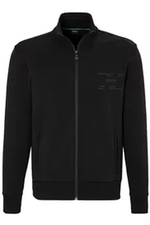 HUGO BOSS Sweatjacke Skaz Tape mit Stehkragen schwarz XXL