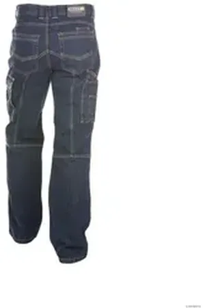 Dassy Arbeitshose Stretch-Arbeitsjeans mit Kniepolstertaschen Knoxville (1-tlg) blau kurz | 53-5cm