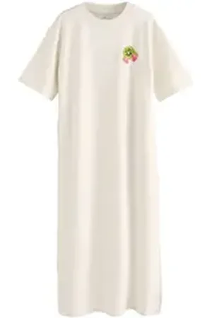 Next Midikleid Midi-Kleid mit Jerseyrücken und Grafik (1-tlg) beige 40 (GB: 12)