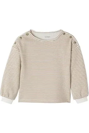 Vertbaudet Langarmshirt Mädchen Ringelshirt weiß 116
