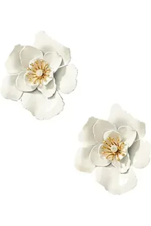 Karma Paar Ohrstecker Damen Blüten Legierung bunt verschiedene Farben Ohrschmuck modern (Blumenohrringe Blumenohrstecker), Damenschmuck Ohrringe Damenohrstecker weiß