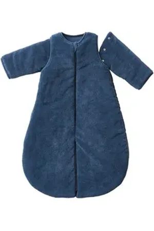 Vertbaudet Babyschlafsack 2-in-1 Baby Schlafsack und Overall aus Mikrofaser, Winterschlafsack, 3 TOG blau 68CM