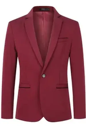 Allthemen Sakko Herren sportliches Casualsakko aus Stretsch Stoff rot 52