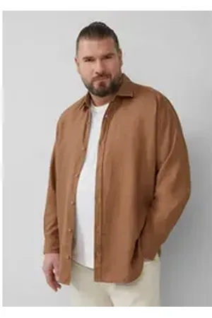 QS by s.Oliver Langarmhemd Hemd braun 4XL