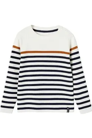 Vertbaudet Pullunder Jungen Streifenpullover weiß 98/104