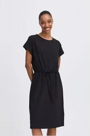 B YOUNG Midikleid BYPANDINNA Lässiges gestreiftes Kleid schwarz S