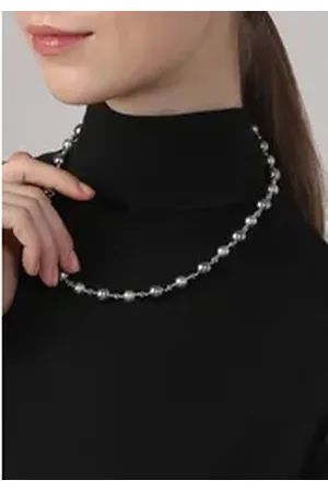 MISH Perlenkette Valeria, Graue Perlen, sicherer Verschluss grau