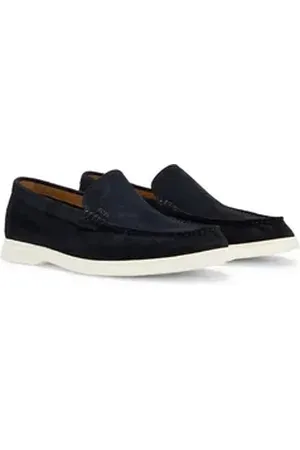 HUGO BOSS Sienne_Loaf Loafer Slipper, Schlupfschuh, Casual-Loafer mit heller Laufsohle blau 41 EU