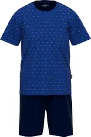 Götzburg GÖTZBURG Pyjama Herren-Shorty Single-Jersey gemustert blau 54