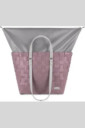 Normani Einkaufskorb Einkaufstasche Korb mit erweiterbarem Volumen, 25 l, Badetasche Strandtasche Einkaufskorb mit 25 Liter Volumen rosa
