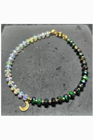 Golden Armband Opal Armband, Welo Opal, natürlich, facettiert, Geburtsstein Oktober 18 cm