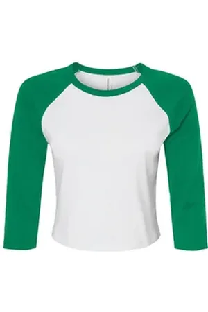 Bella + Canvas Longsleeve Women ́s Micro Rib 3/4 Raglan Baby Tee Langarmshirt Damen XXL