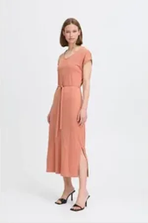 B YOUNG Midikleid BYPAOLINE Klassisches Midikleid braun L