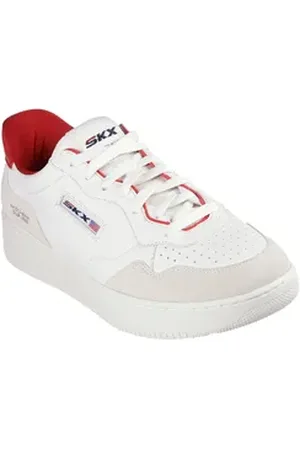 Skechers SPORT COURT 2.0-KONOR Slip-On Sneaker im wertigem Leder-Mix rot|weiß 43 EU