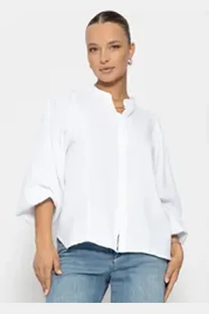 SASSYCLASSY Langarmbluse Oversize Musselin Bluse Damen mit Fledermausärmeln Lockere langärmelige Musselinbluse aus Baumwolle Elegant Grün Weiß L