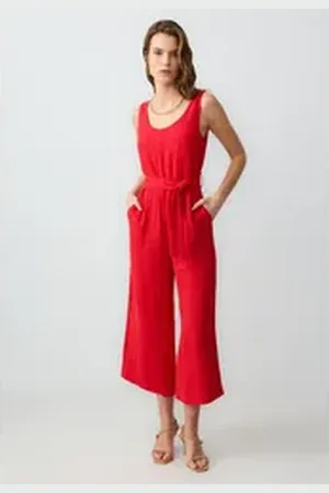 Jimmy Key Jumpsuit Geweven rode jumpsuit rot XL