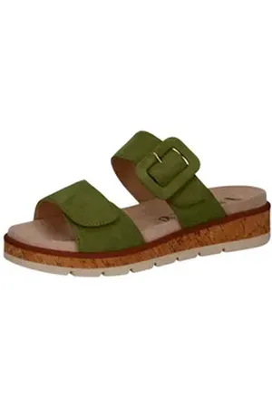 Caprice Pantoletten Veloursleder Pantolette grün 39 EU