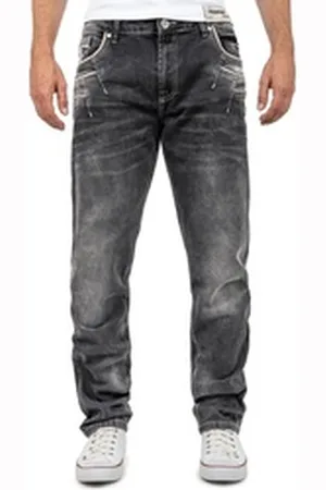 Cipo & Baxx Regular-fit-Jeans Casual Hose BA-CD719 Schwarz W31/L34 (1-tlg) mit Lässiger Stonewashed Waschung schwarz 31