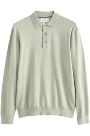 Next Langarm-Poloshirt Langärmeliges Regular Fit Poloshirt aus Strick (1-tlg) grün XL Reg
