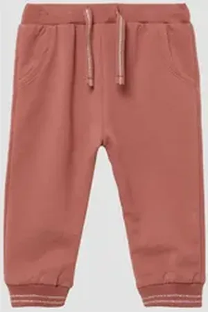 QS by s.Oliver Leggings Sweatpants aus Baumwollmix mit Glitzerdetails Rippbündchen rot 74