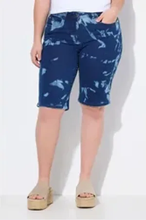 Angel of Style Angel of Style Regular-fit-Jeans Jeans-Bermuda Berry gerade Passform Batik blau 52