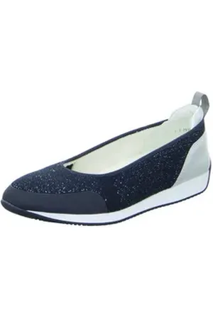 ARA Damen Slipper Porto Ballerina blau|silberfarben 37 EU